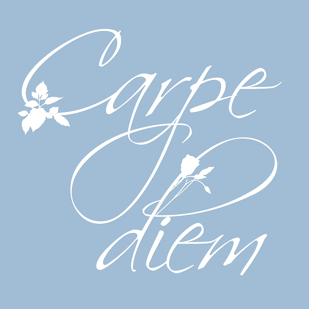 Carpe Diem op canvas blauw