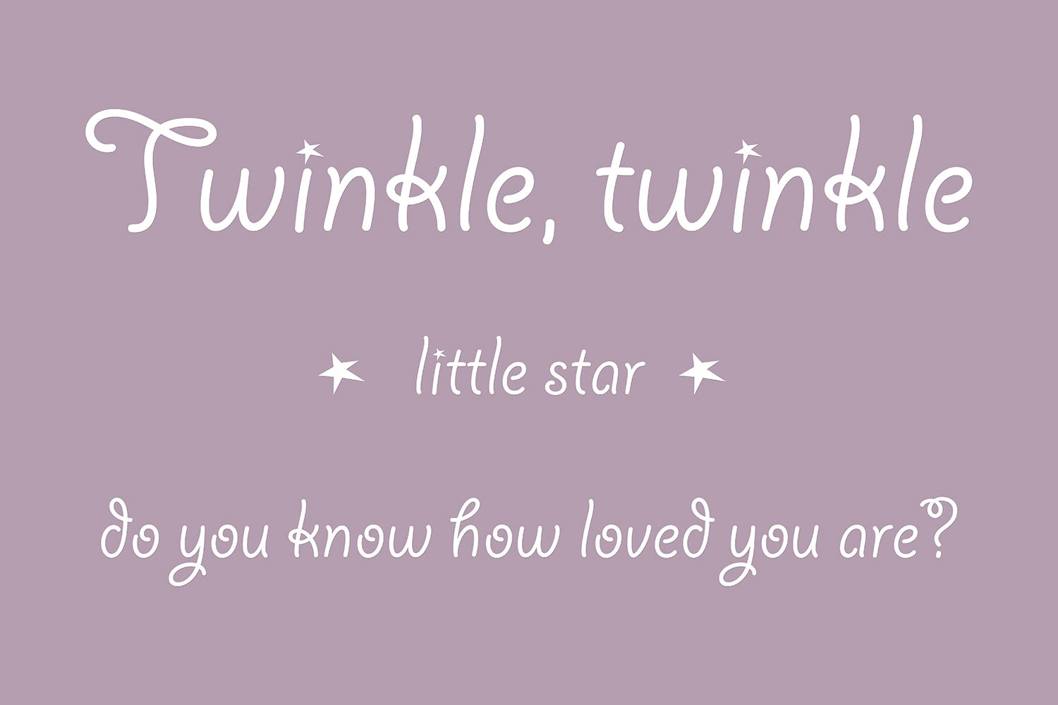 Twinkle twinkle little star op canvas paars
