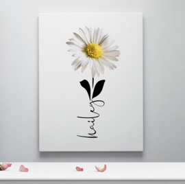 Geboortebloem april op canvas