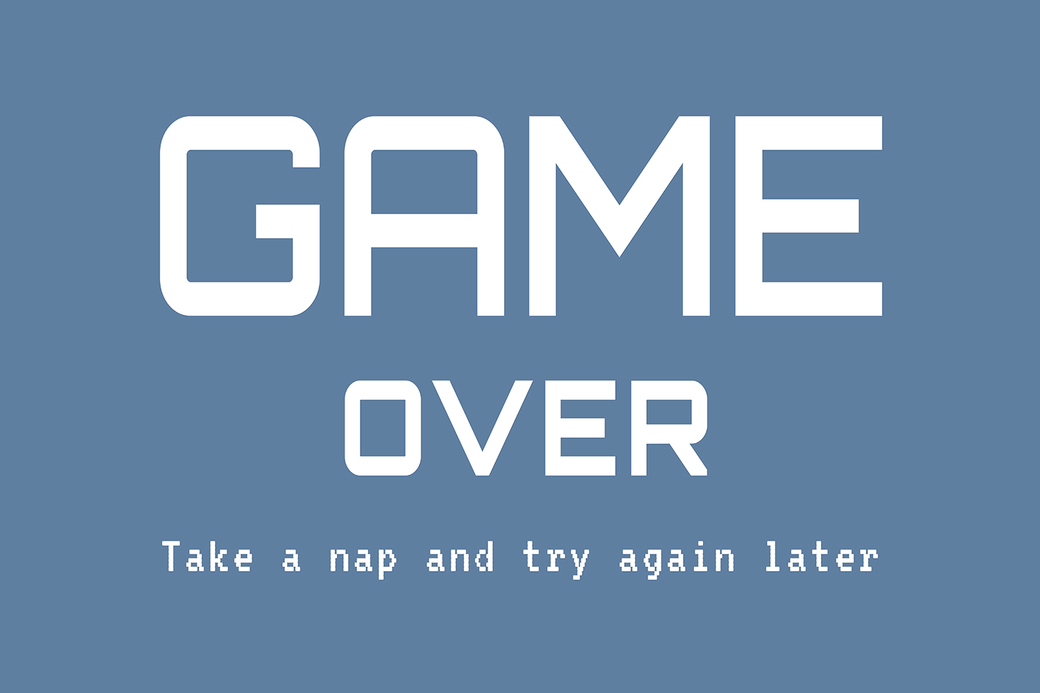 Game Over op canvas blauw