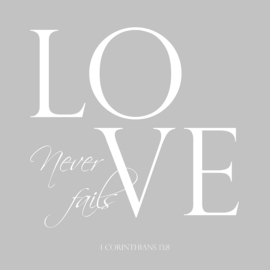 Love never fails op canvas