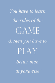 Rules of the Game op canvas blauw