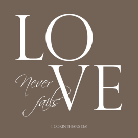 Love never fails op canvas
