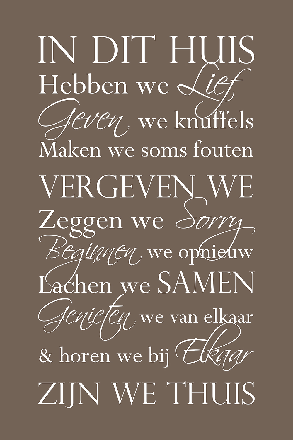 In dit huis op canvas
