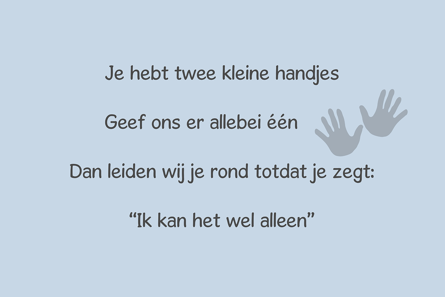 Twee kleine handjes op canvas blauw