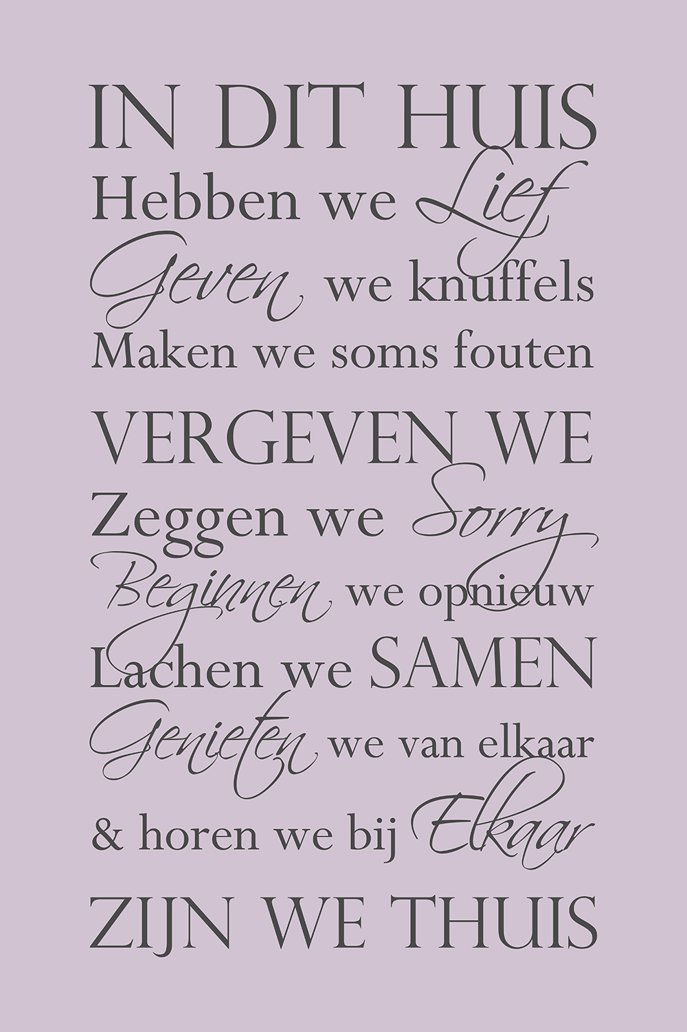 In dit huis op canvas paars
