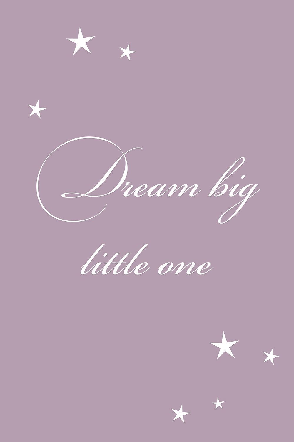 Dream big little one op canvas paars