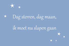 Dag sterren, dag maan op canvas blauw