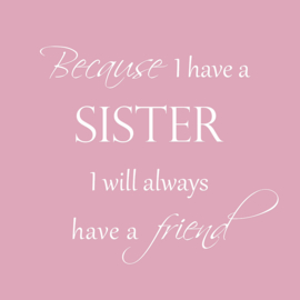 Because I have a sister op canvas roze