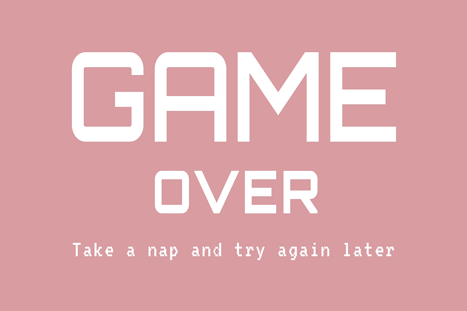 Game Over op canvas roze