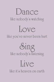 Tekst op canvas lichtpaars