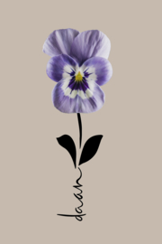 Geboortebloem februari op canvas