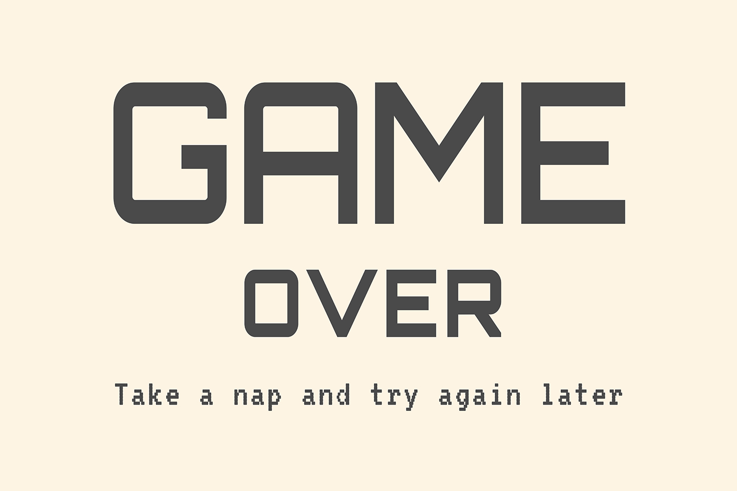 Game Over op canvas wit