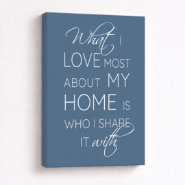 Tekst op canvas blauw