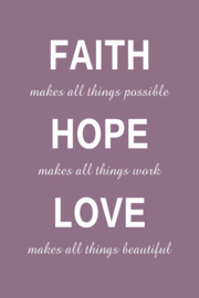 Tekst op canvas donkerpaars