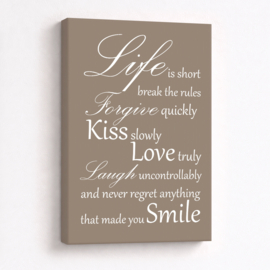 Tekst op canvas taupe