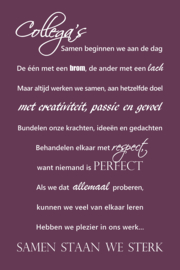 Tekst op canvas aubergine