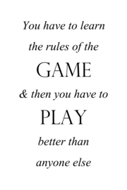 Rules of the game op canvas wit