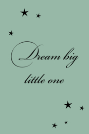 Dream big little one op canvas groen