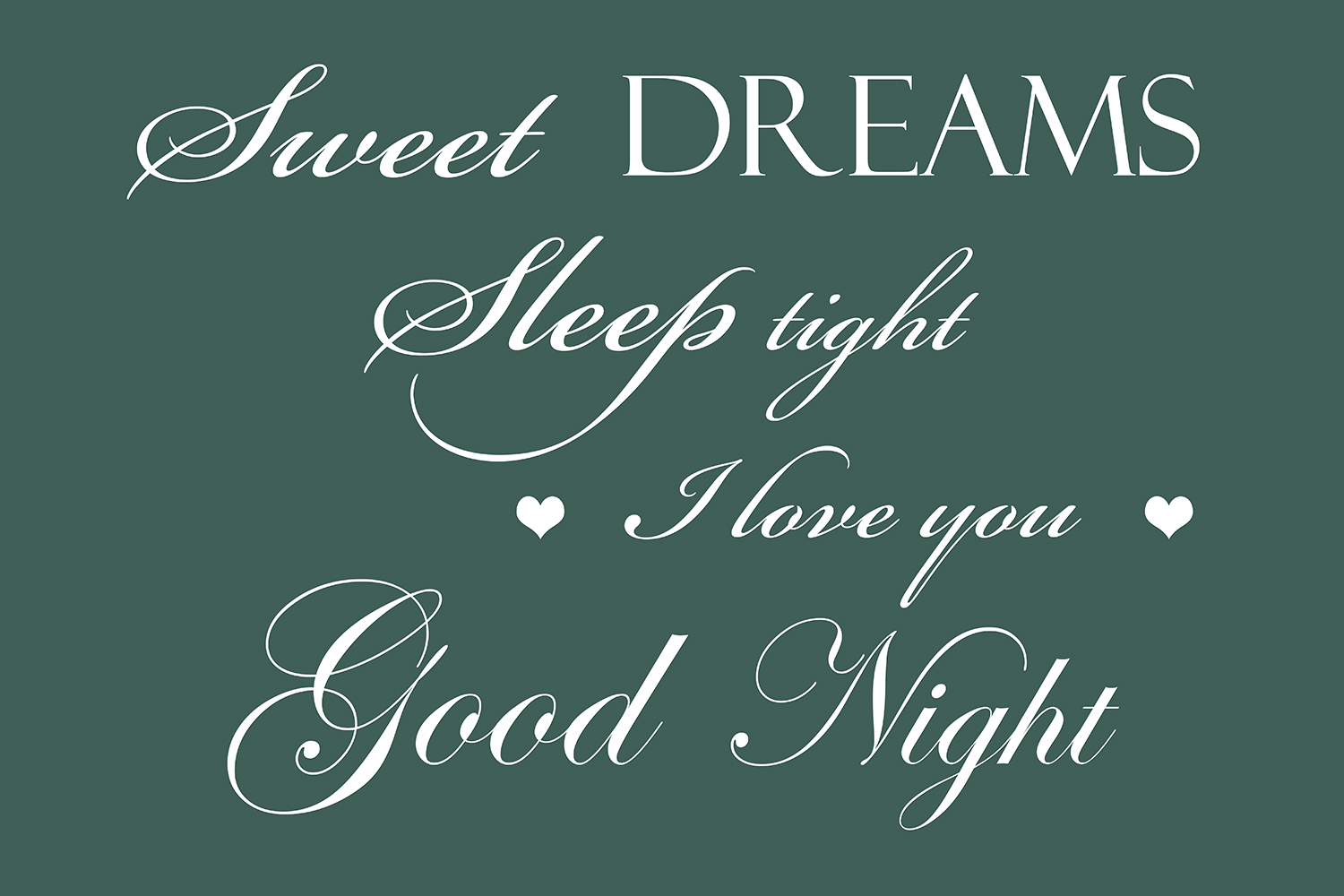 Sweet dreams op canvas groen