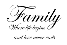 Family where life begins op canvas wit