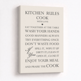 Tekst op canvas ecru