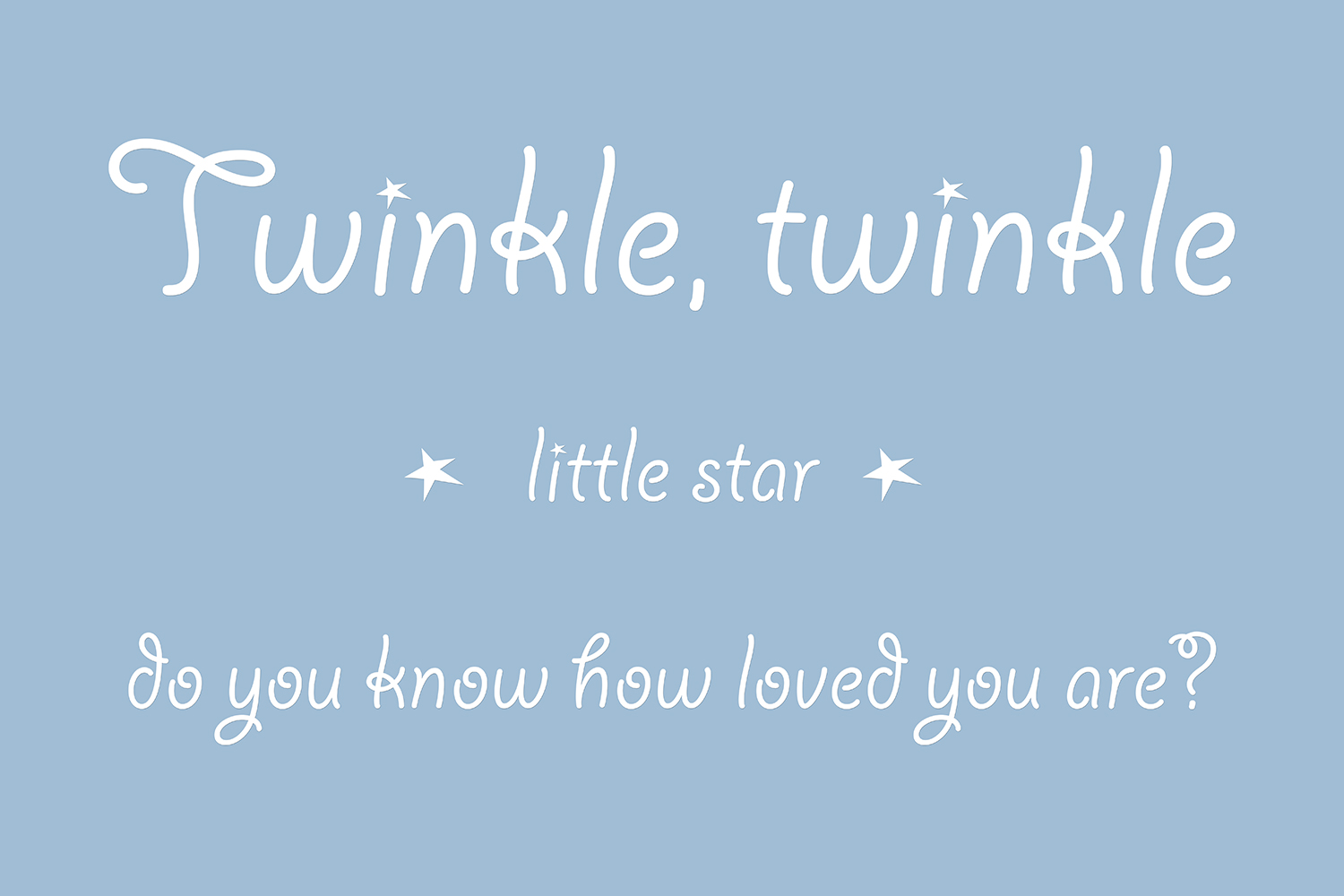 Twinkle twinkle little star op canvas blauw
