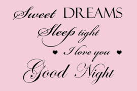 Sweet dreams op canvas roze
