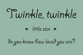 Twinkle twinkle little star op canvas groen