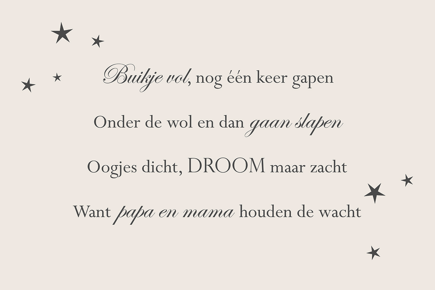 Buikje vol op canvas