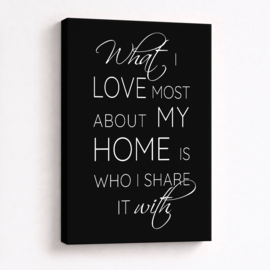 Tekst op canvas zwart