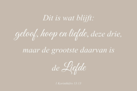 Geloof hoop en liefde op canvas