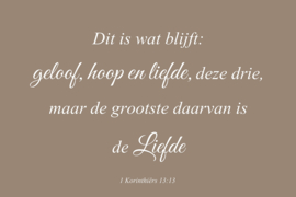 Geloof hoop en liefde op canvas