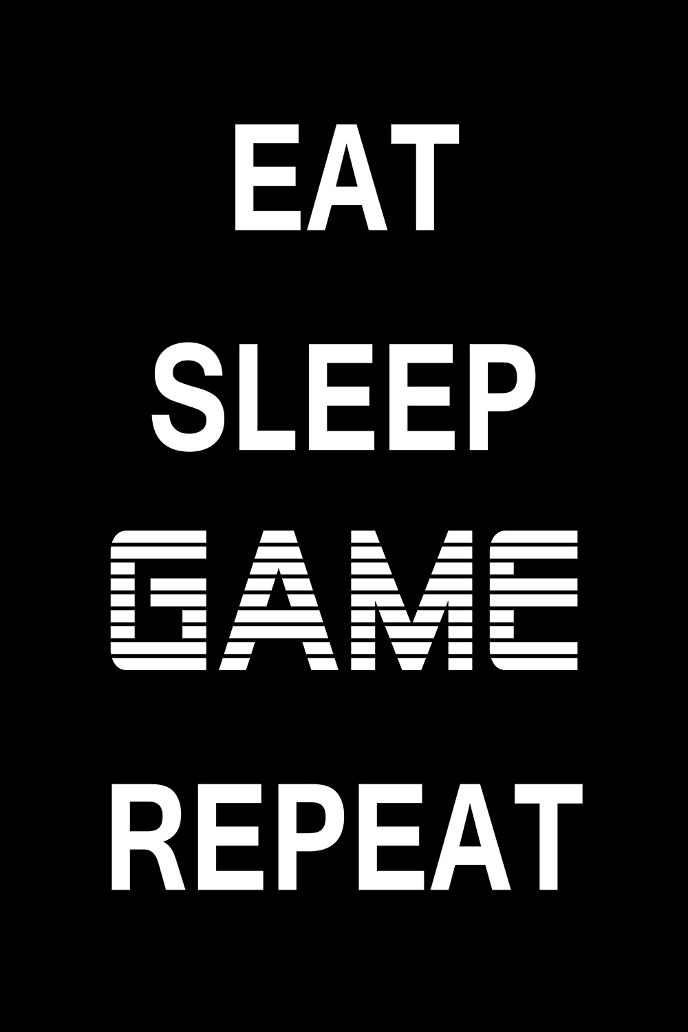 Eat Sleep Game Repeat op canvas zwart