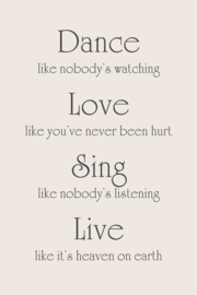 Tekst op canvas ecru