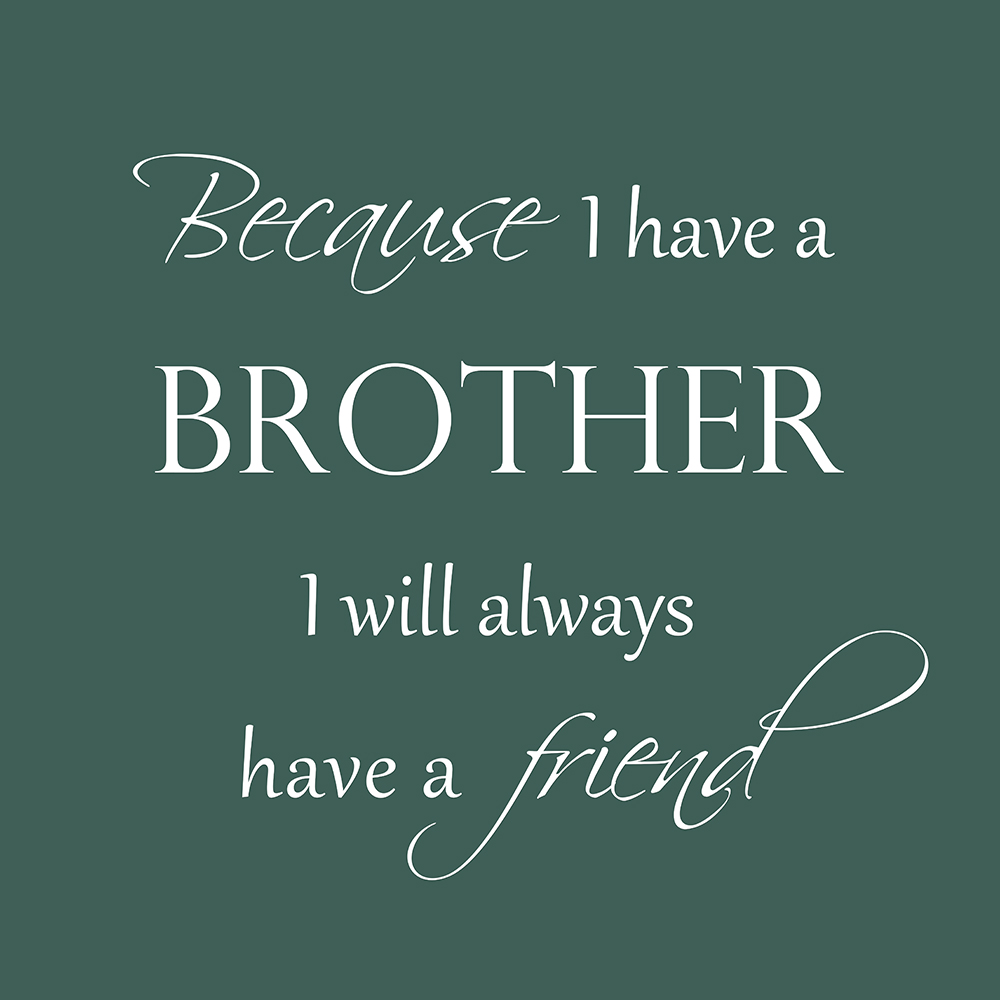 Because I have a brother op canvas groen