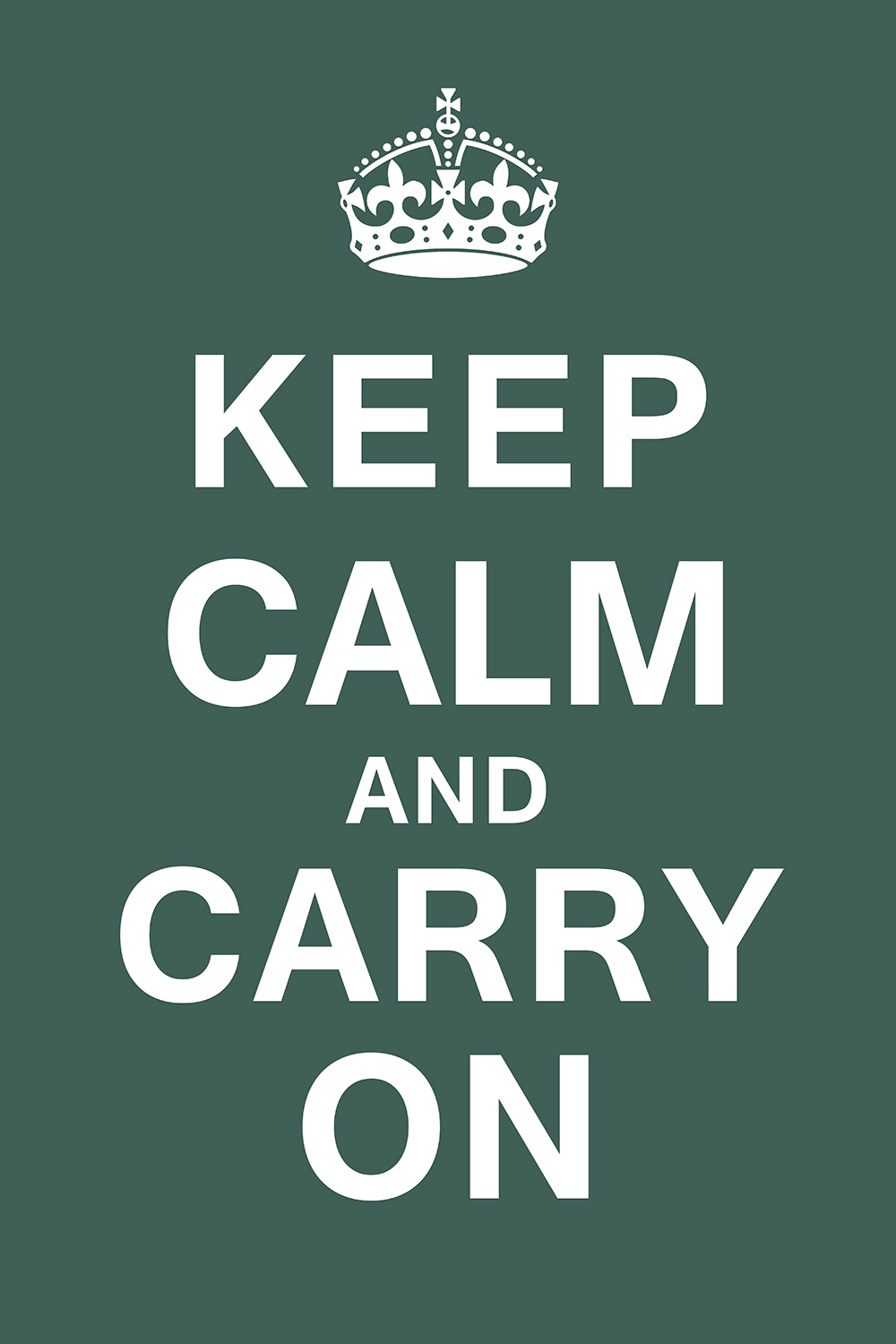 Keep calm and carry on op canvas groen