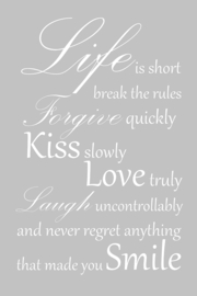 Life is short op canvas