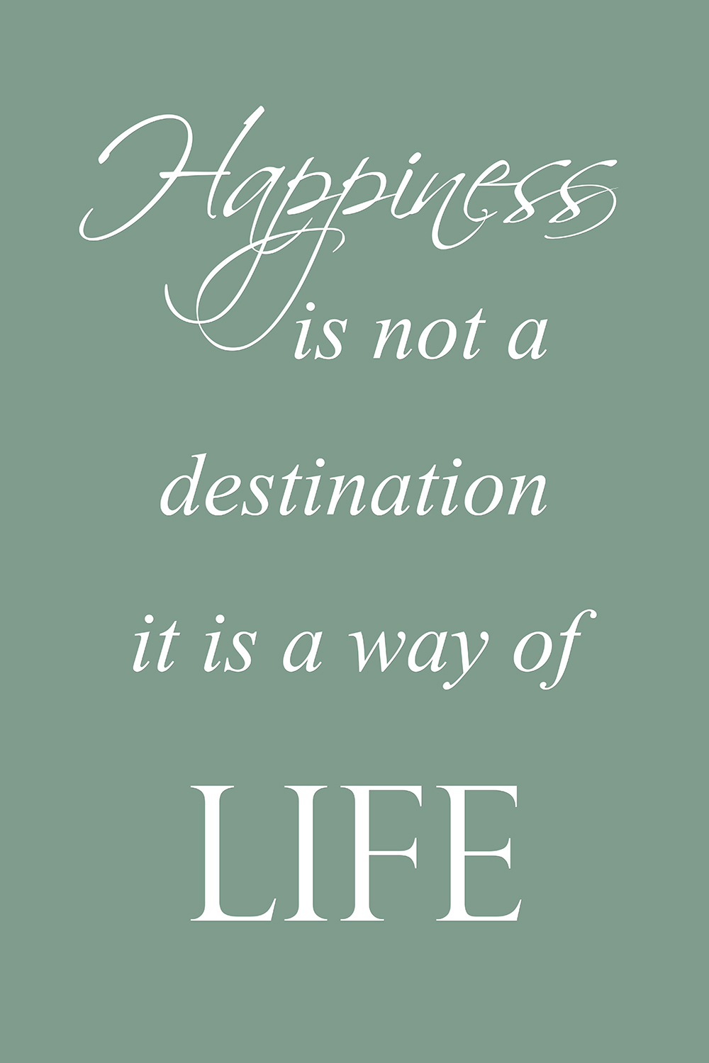 Happiness op canvas groen