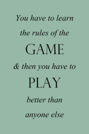 Rules of the game op canvas groen