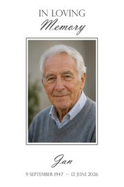 Welkomstbord uitvaart – Klassiek