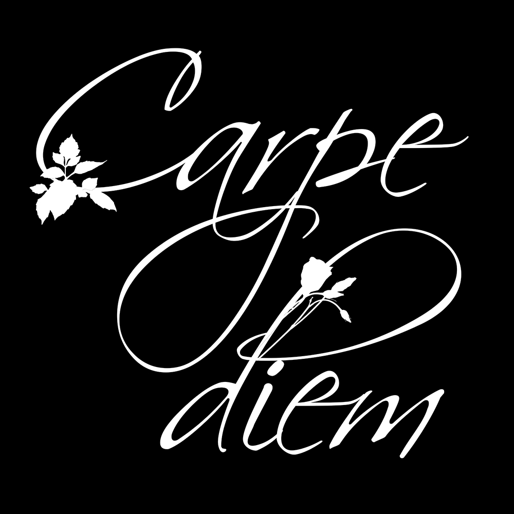 Carpe Diem op canvas zwart