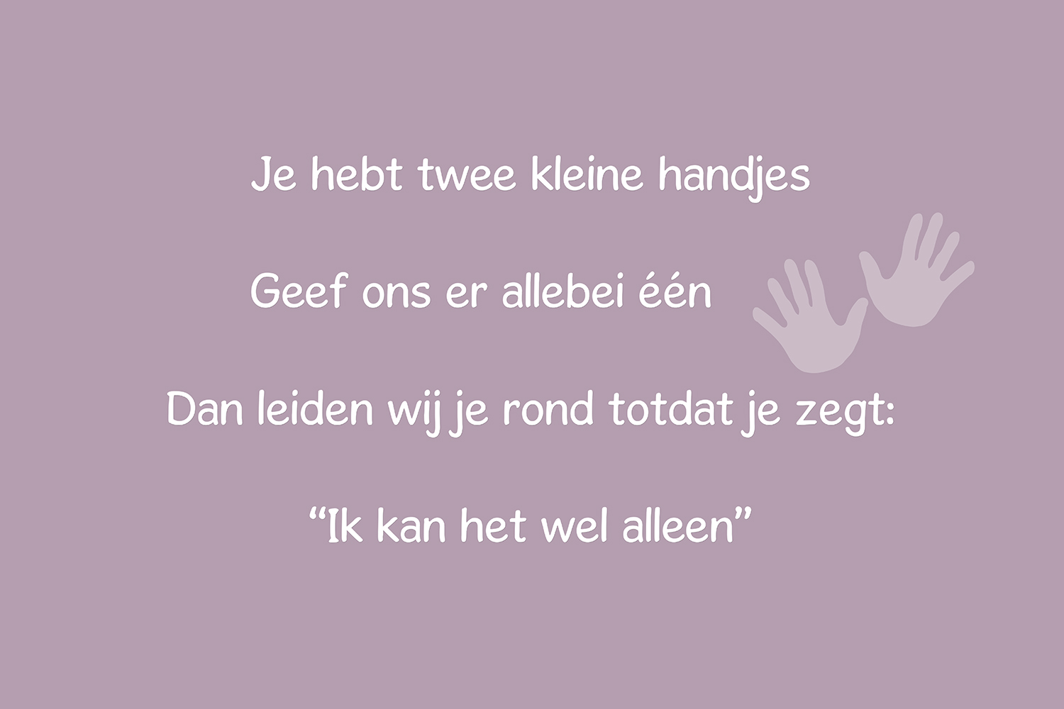 Twee kleine handjes op canvas paars
