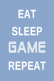 Eat Sleep Game Repeat op canvas blauw