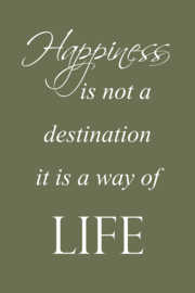 Tekst op canvas olijfgroen