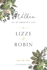 Welkomstbord bruiloft – Botanisch