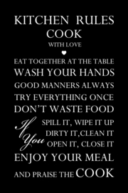 Kitchen rules op canvas