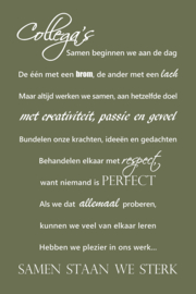 Tekst op canvas olijfgroen