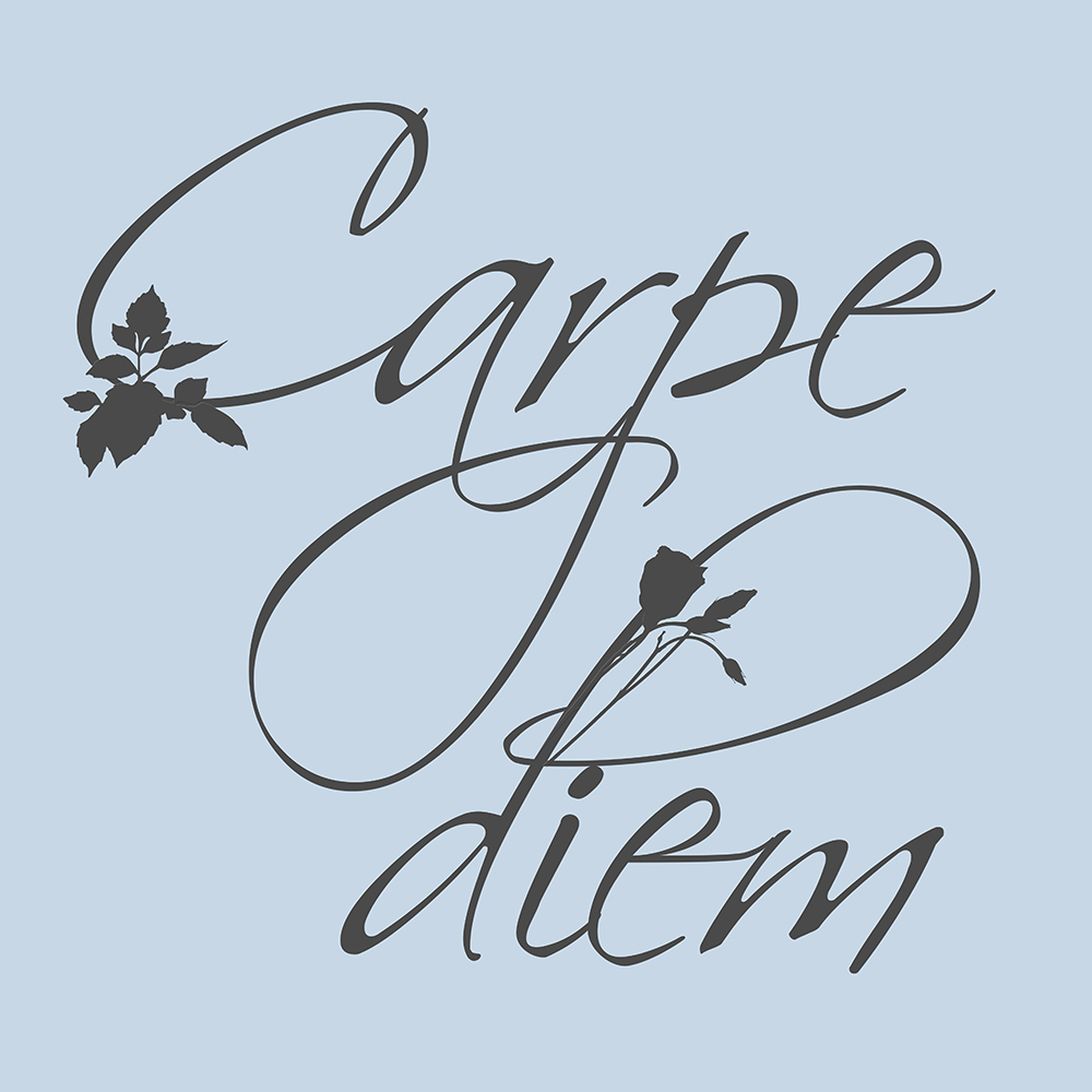 Carpe Diem op canvas blauw