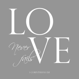 Love never fails op canvas
